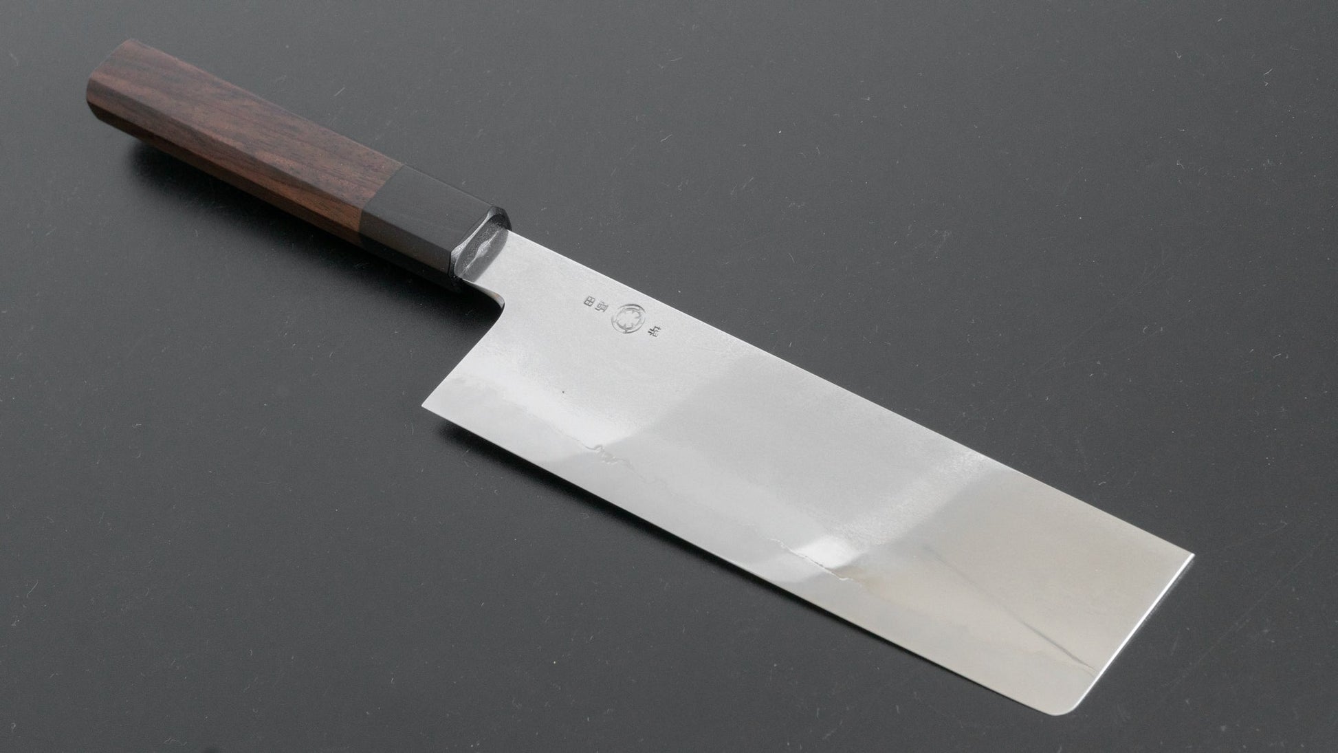 Takada no Hamono Silver #3 Suiboku Nakiri 180mm Rosewood Handle - HITOHIRA