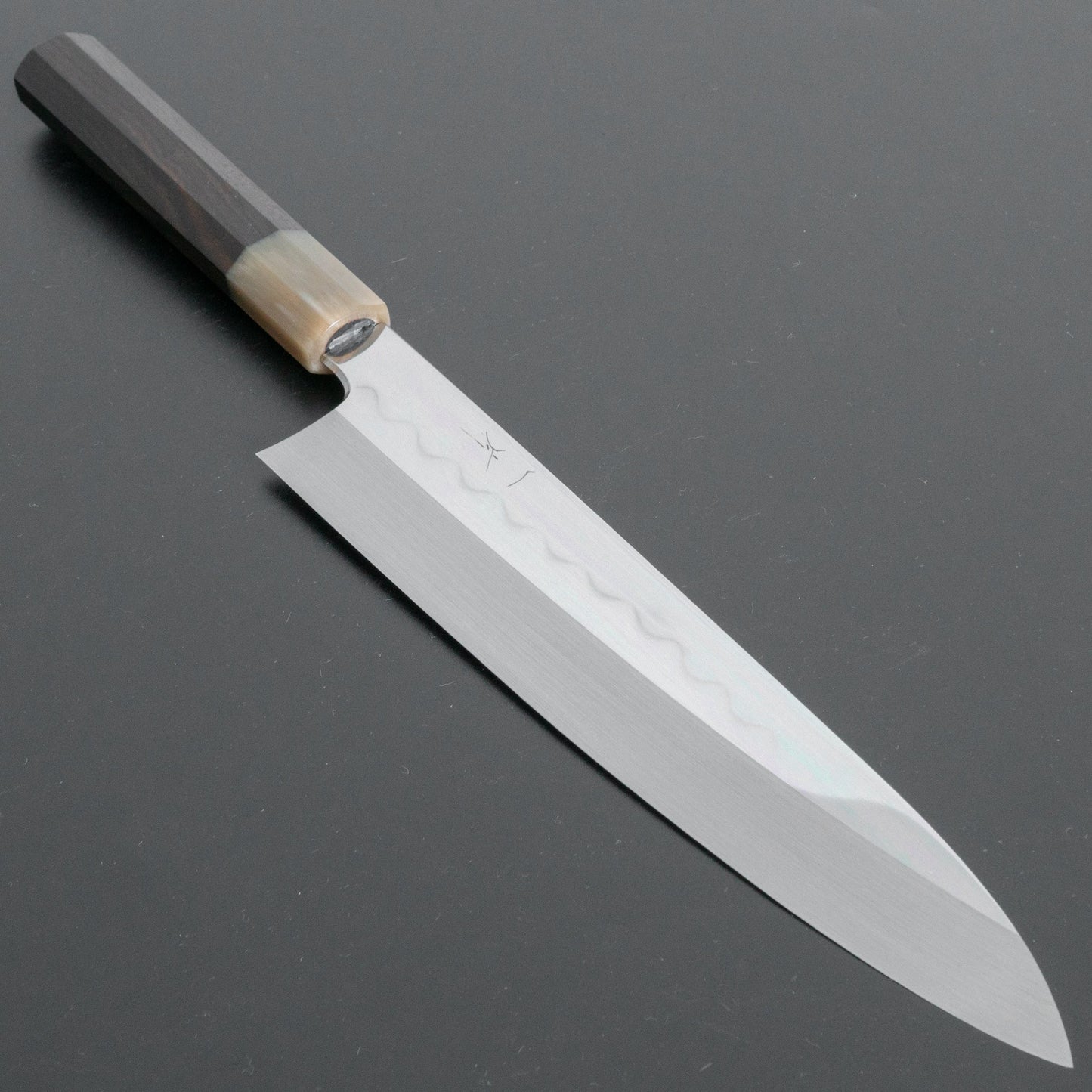 Hitohira Kikuchiyo Kyuzo Honyaki White #3 Gyuto 240mm Taihei Makassar Ebony Handle (Saya) - HITOHIRA