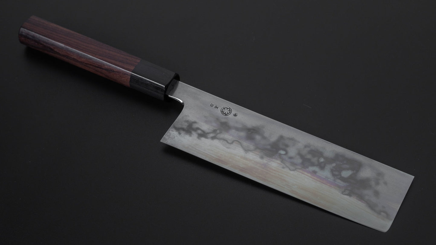 Takada no Hamono White #1 Suiboku Nakiri 180mm Rosewood Handle - HITOHIRA