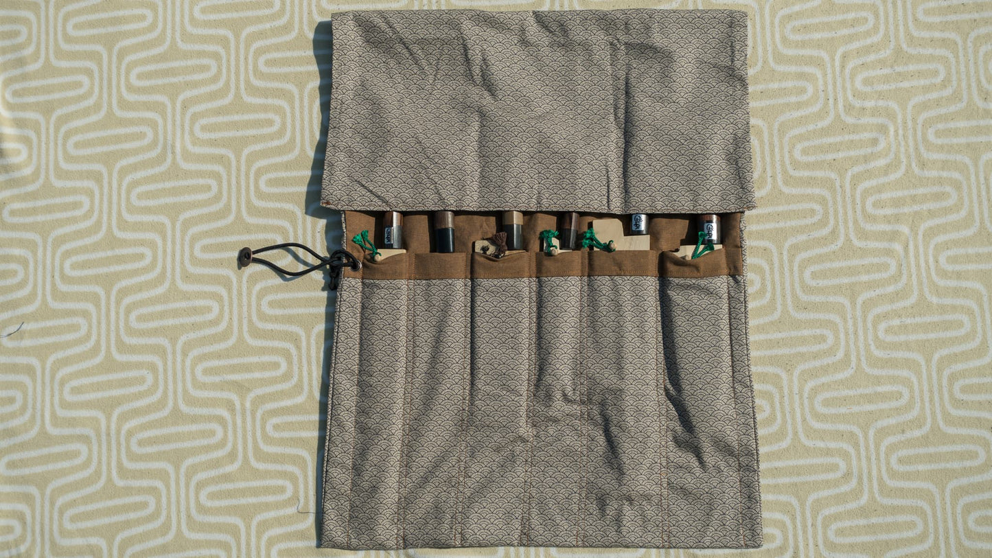 Hitohira Wagara Knife Roll Medium (6 Pocket) - HITOHIRA