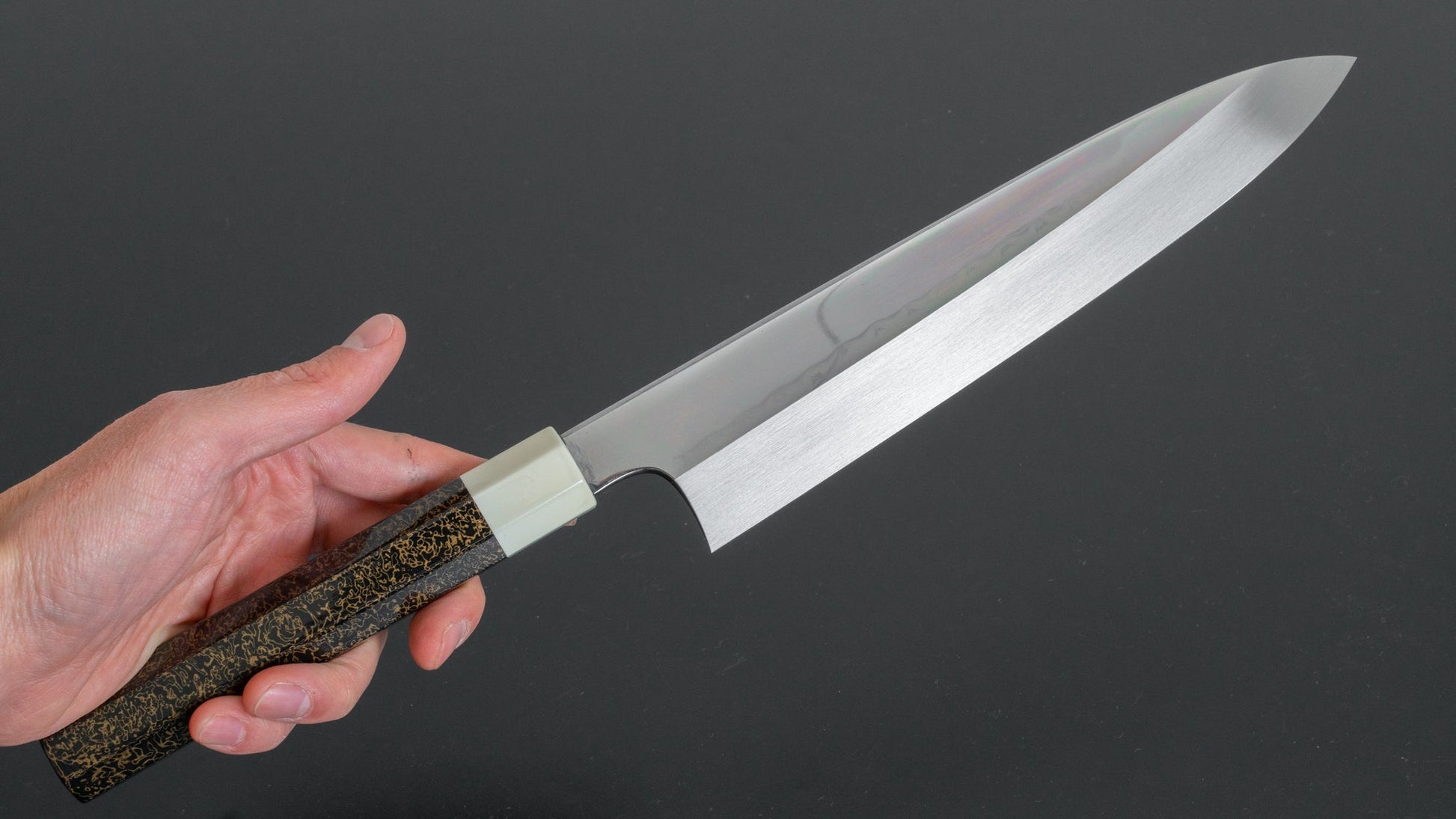 Hitohira Kikuchiyo Kambei Mizu Honyaki White #2 Gyuto 240mm Lacquered Handle (Limited/ Lacquered Saya) - HITOHIRA