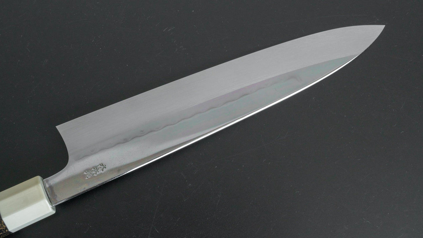 Hitohira Kikuchiyo Kambei Mizu Honyaki White #2 Gyuto 240mm Lacquered Handle (Limited/ Lacquered Saya) - HITOHIRA