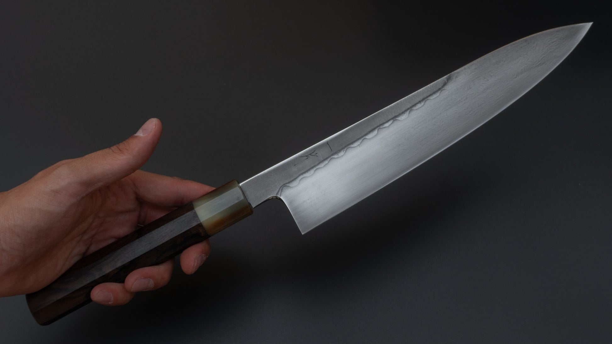 Hitohira Togashi Yohei Blue #2 Mizu Honyaki Gyuto 240mm Ziricote Handle (#002/ Saya) | HITOHIRA