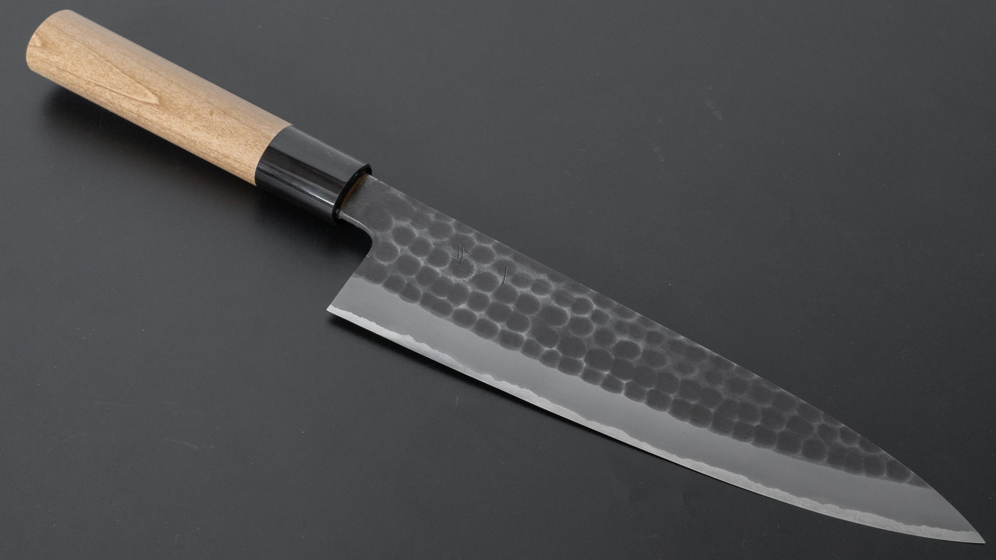 Hitohira Hinode Tsuchime White #2 Stainless Clad Gyuto 210mm Ho Wood Handle - HITOHIRA