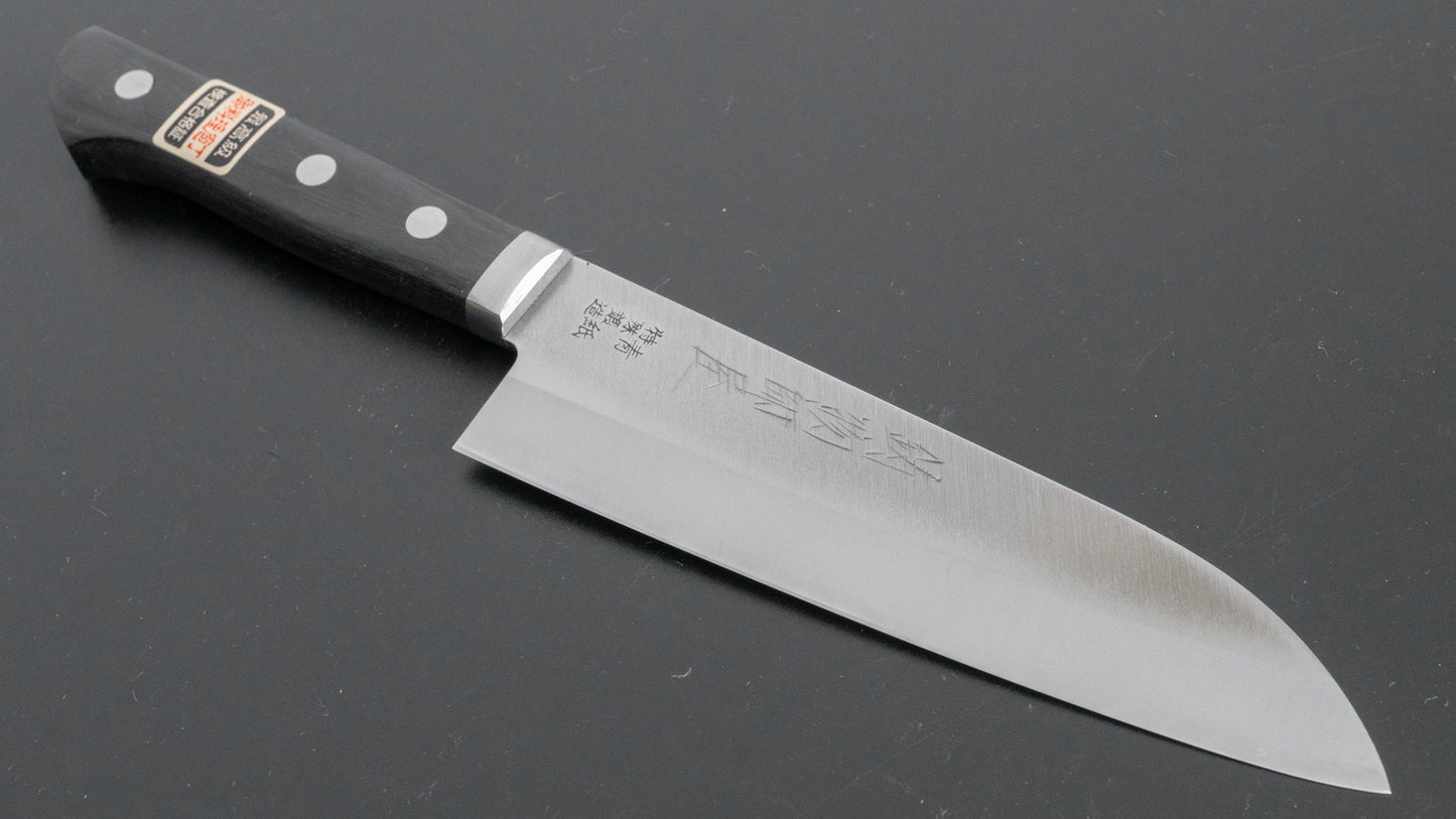 Hitohira Imojiya MZ Blue #2 Stainless Clad Santoku 145mm Pakka Handle - HITOHIRA