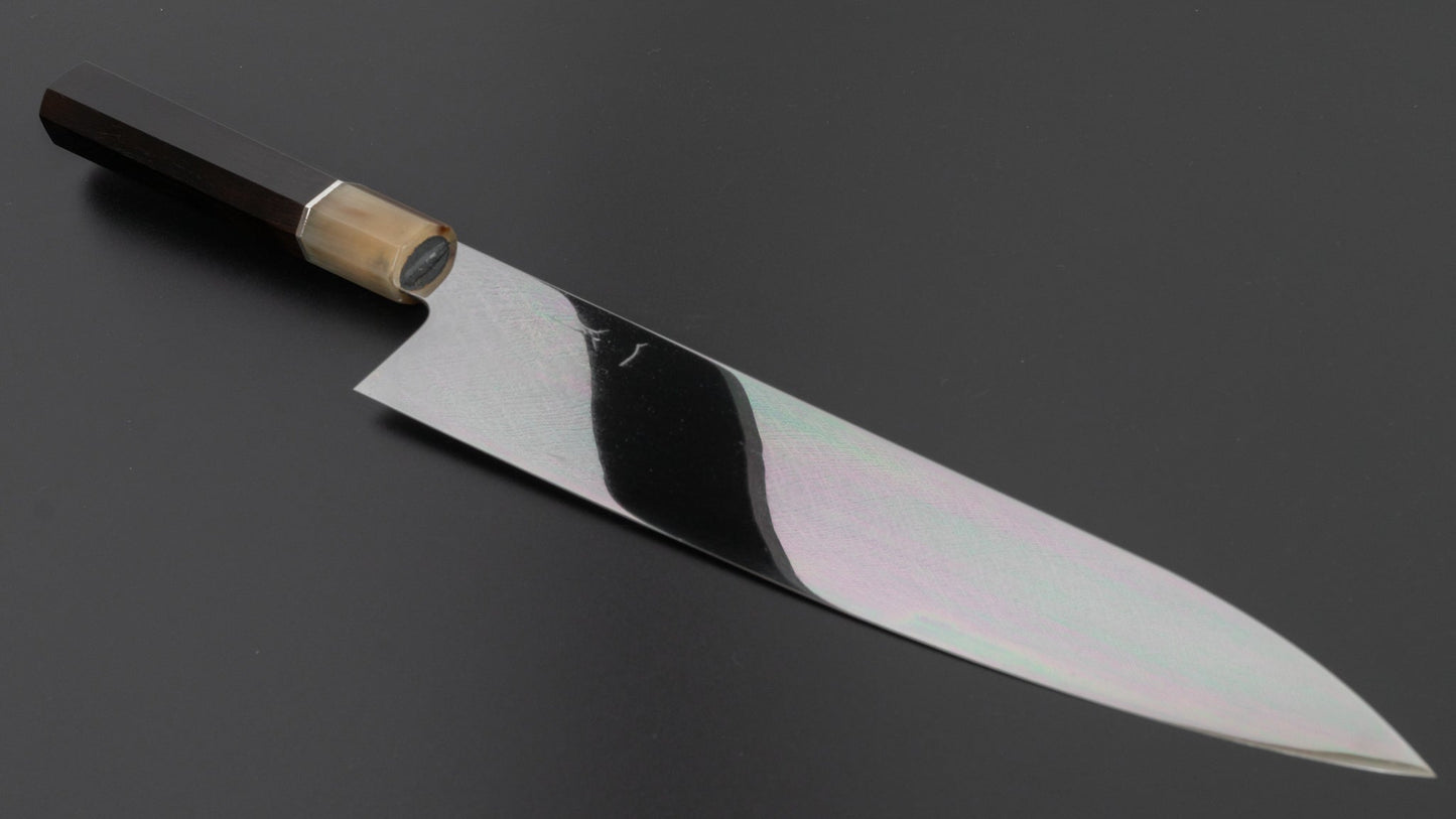 Hitohira White #2 Mirror Polished Gyuto 270mm Ebony Handle (Limited Edition/ Walnut Saya) | HITOHIRA