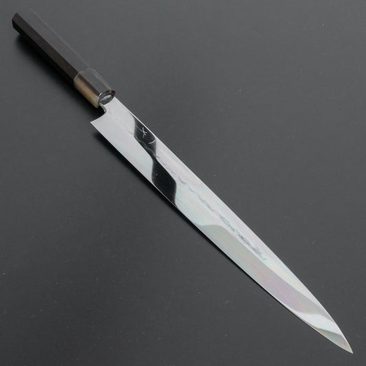 Hitohira Kikuchiyo Manzo White #3 Honyaki Yanagiba 300mm Ebony Handle (Mirror Polished/ Saya) - HITOHIRA