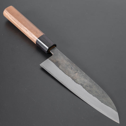 Hitohira Harima Forged Blue Super Stainless Clad Santoku Walnut Handle - HITOHIRA