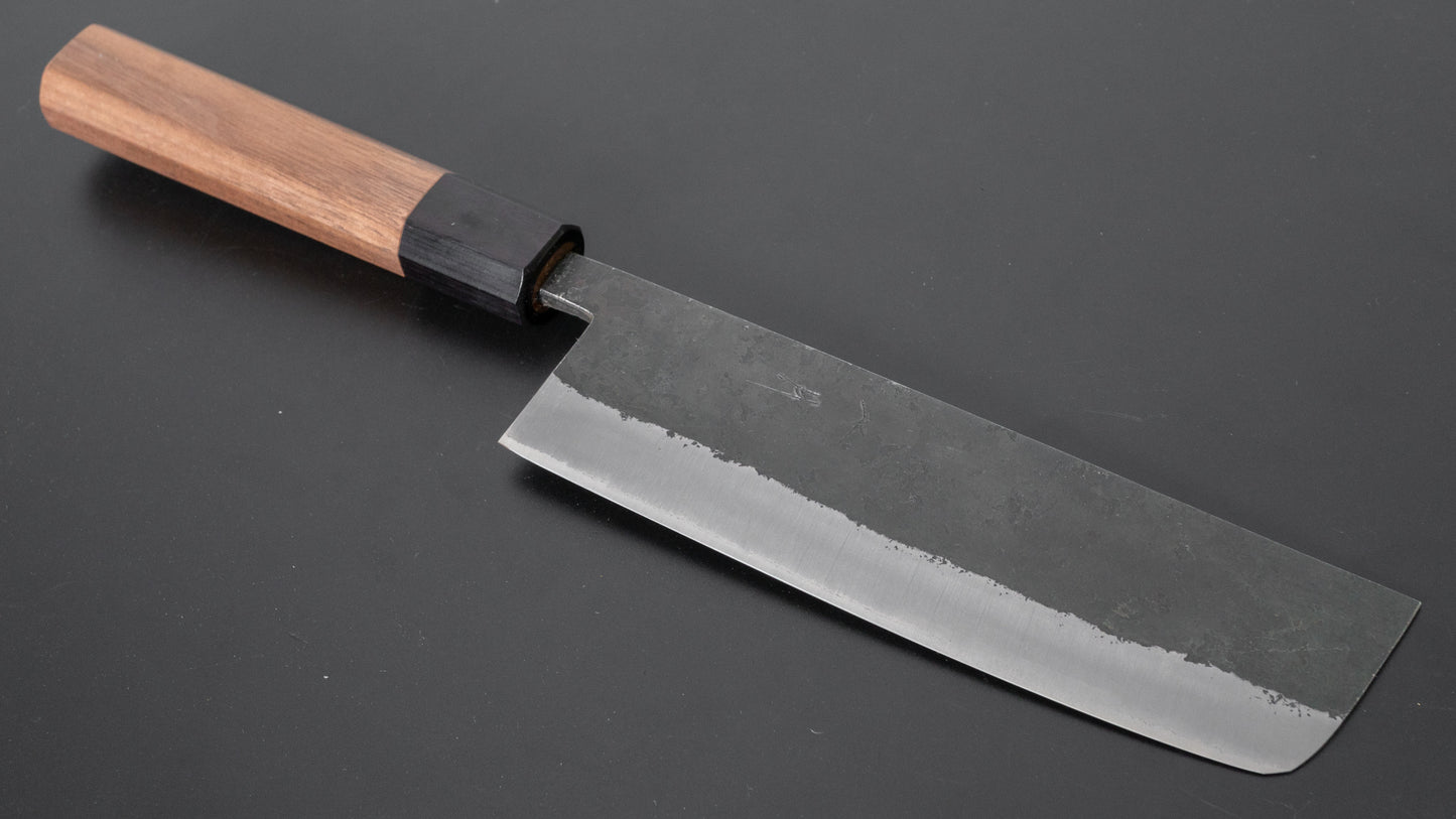 Hitohira Harima Forged Blue Super Stainless Clad Nakiri Walnut Handle - HITOHIRA