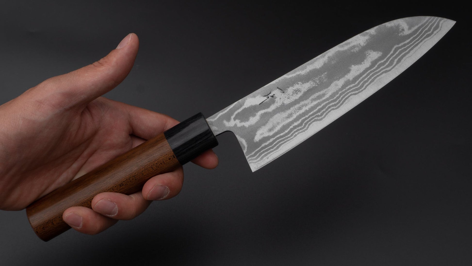 Hitohira GR Blue #2 Damascus Santoku 165mm Maple Handle | HITOHIRA