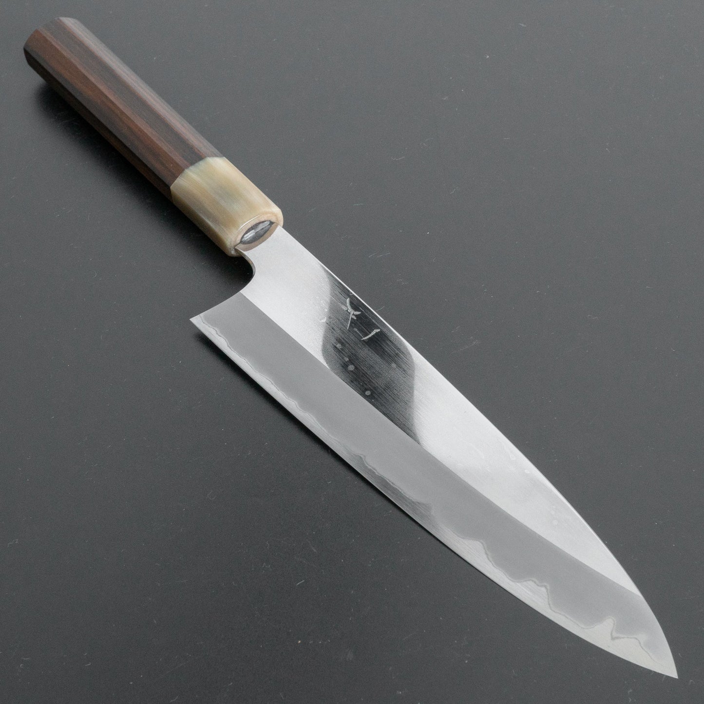 Hitohira Togashi White #1 Stainless Clad Gyuto 210mm Taihei Makassar Ebony Handle (Mirror Polished) - HITOHIRA