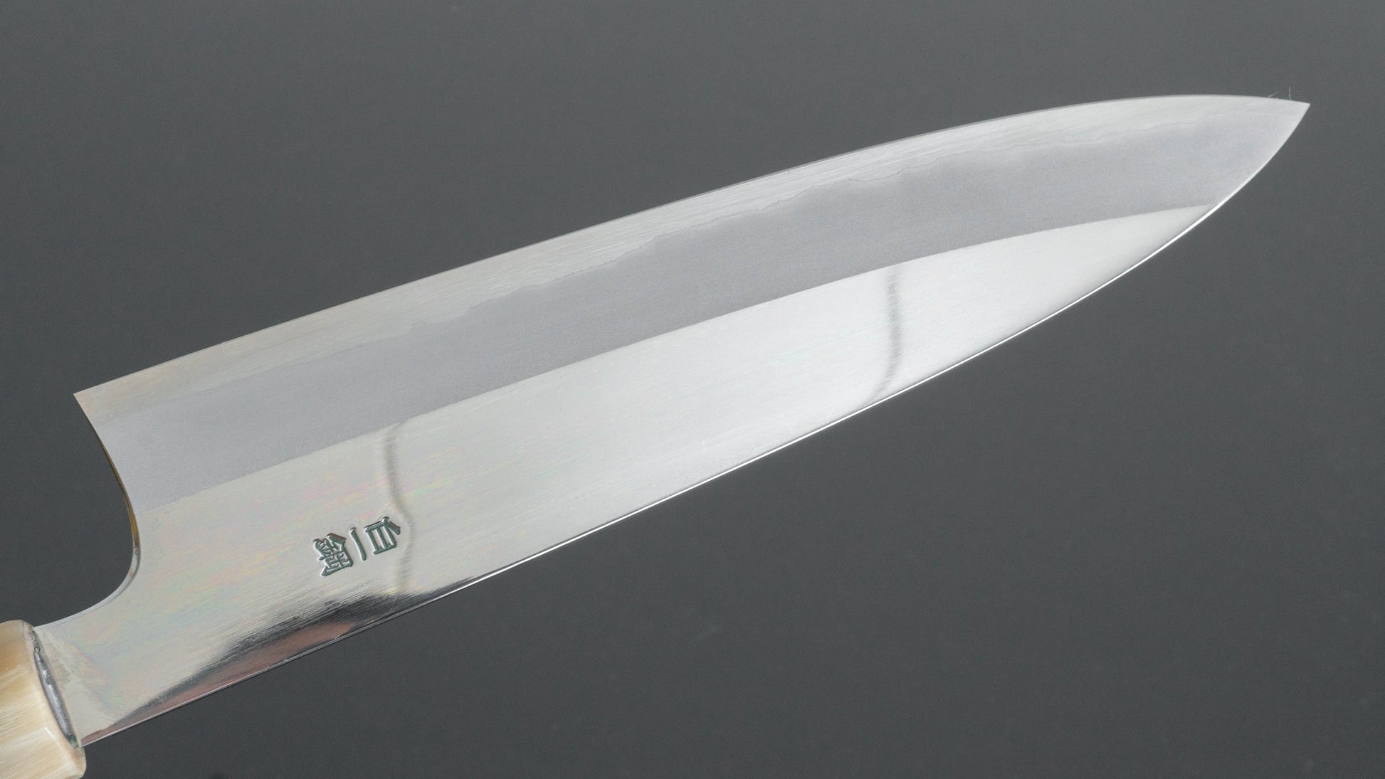 Hitohira Togashi White #1 Stainless Clad Gyuto 210mm Taihei Makassar Ebony Handle (Mirror Polished) - HITOHIRA