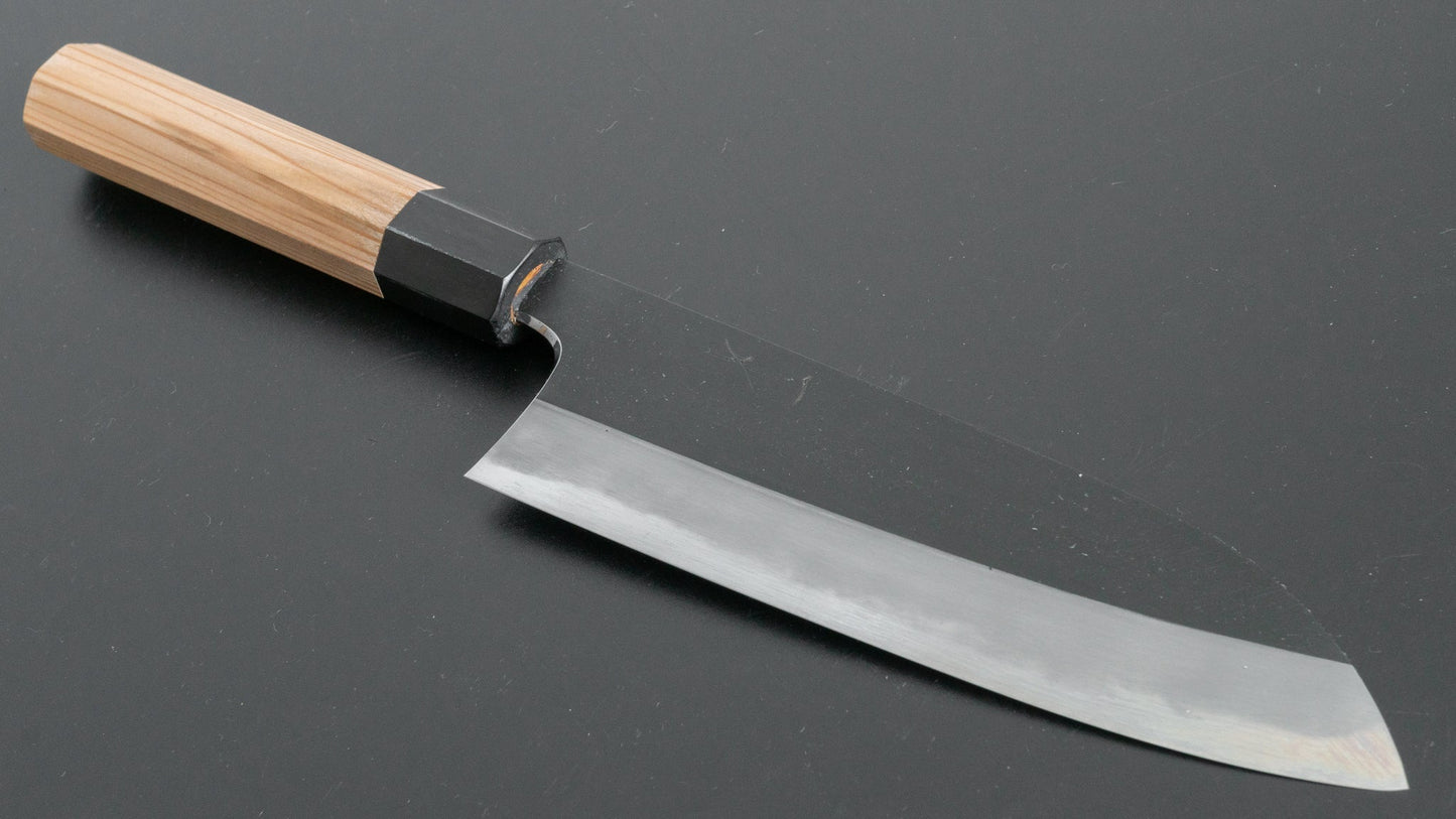 Hitohira Tanaka Kyuzo Blue #1 Kurouchi Santoku 180mm Yakusugi Cedar Handle - HITOHIRA