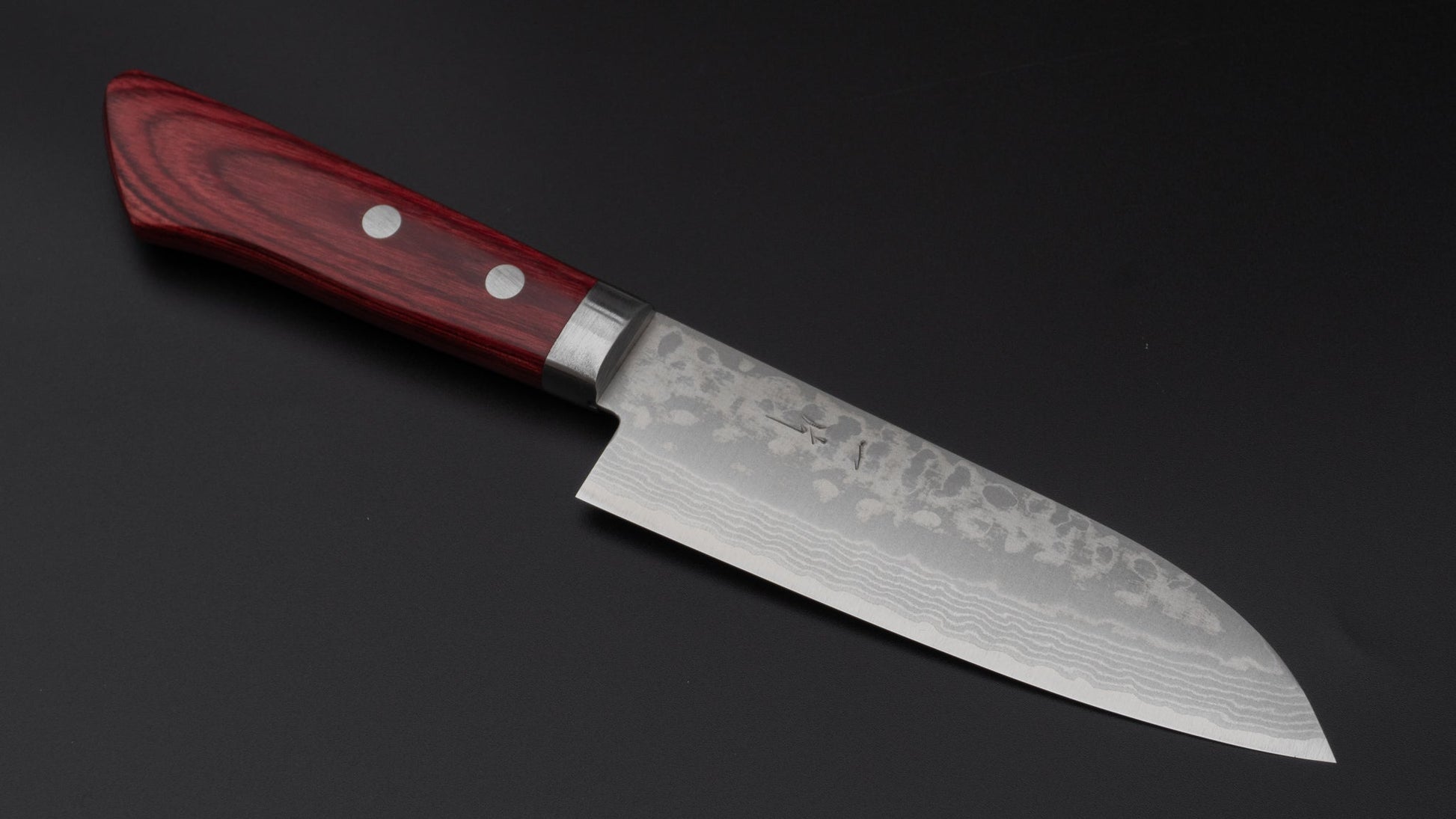 Hitohira NM V10 Damascus Santoku 130mm Pakka Handle | HITOHIRA