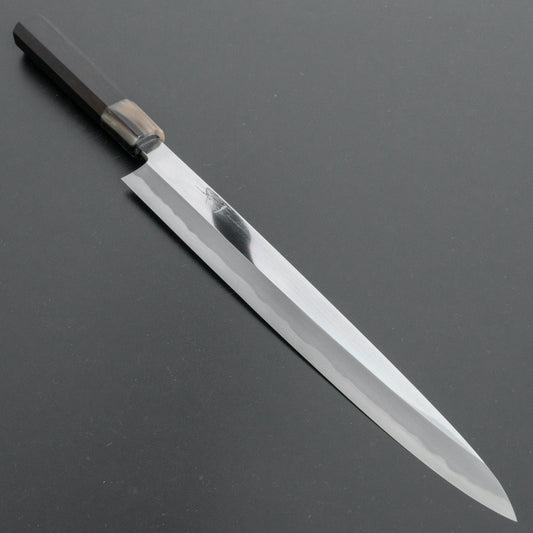 Hitohira Tanaka Mosuke Blue #1 Yanagiba 300mm Ebony Handle (Mirror Polished/ Saya) - HITOHIRA