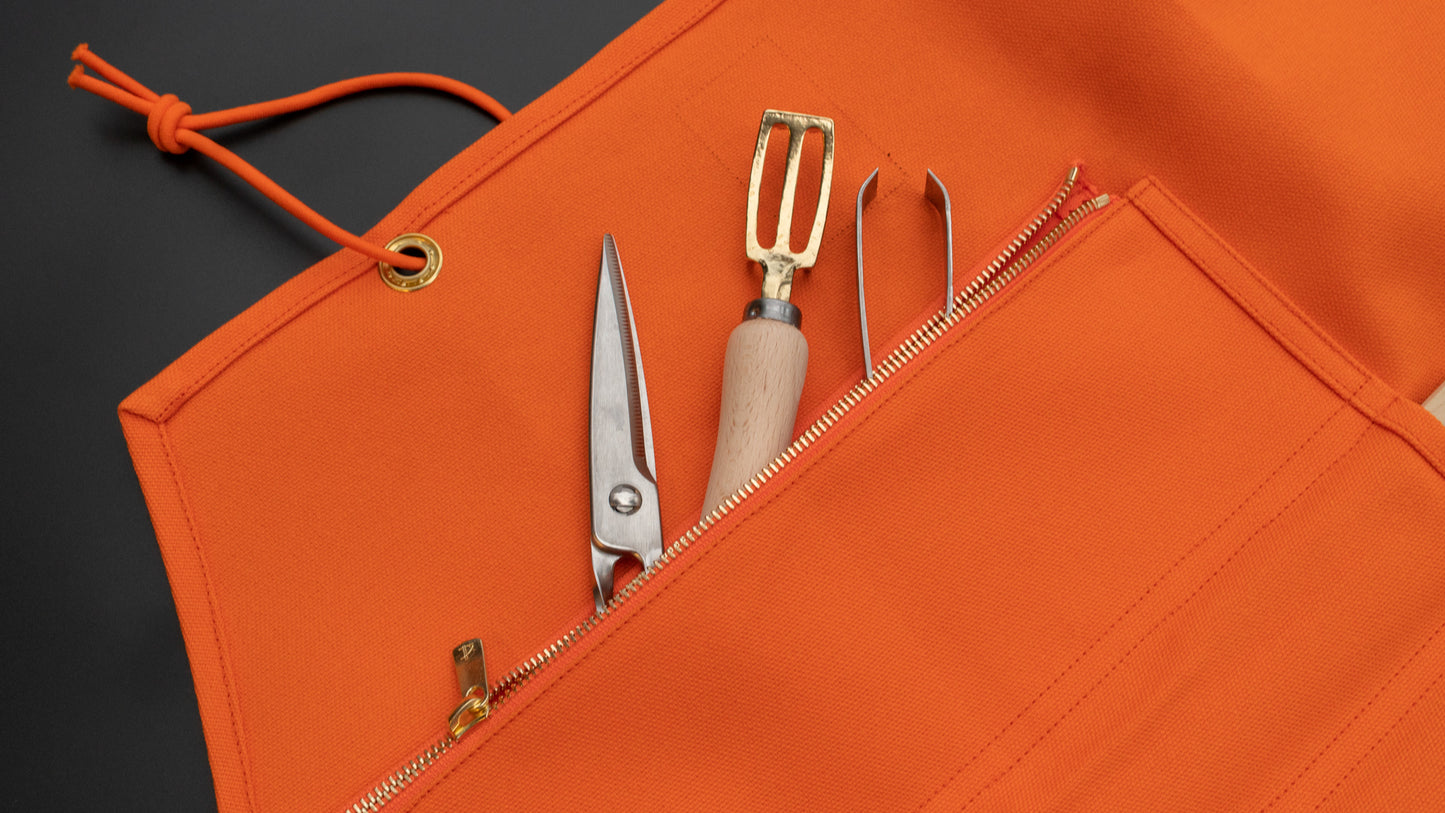 HI-CONDITION Hanpu Canvas 9 Pockets Knife Roll Orange - HITOHIRA