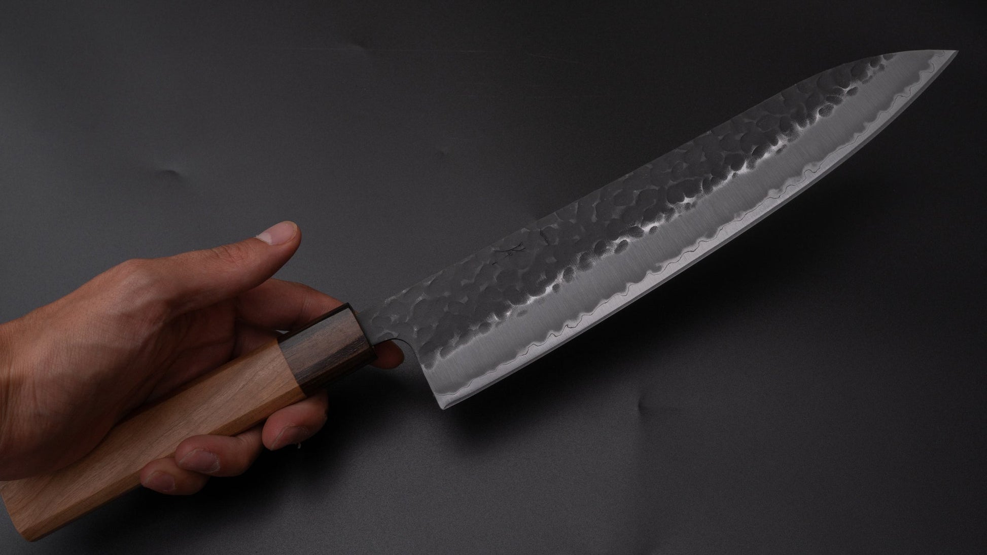 Hitohira Futana SB Kuro Tsuchime Gyuto 240mm Cherry Wood Handle | HITOHIRA