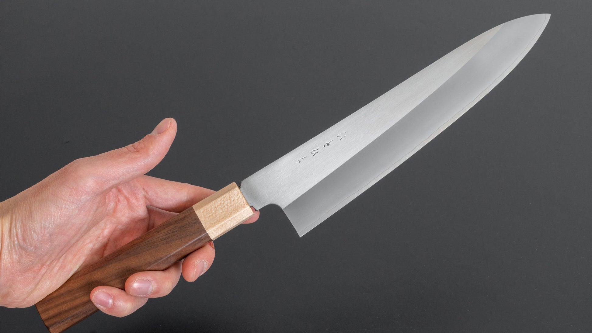 Hitohira TD SLD Migaki Gyuto 210mm Walnut Handle - HITOHIRA