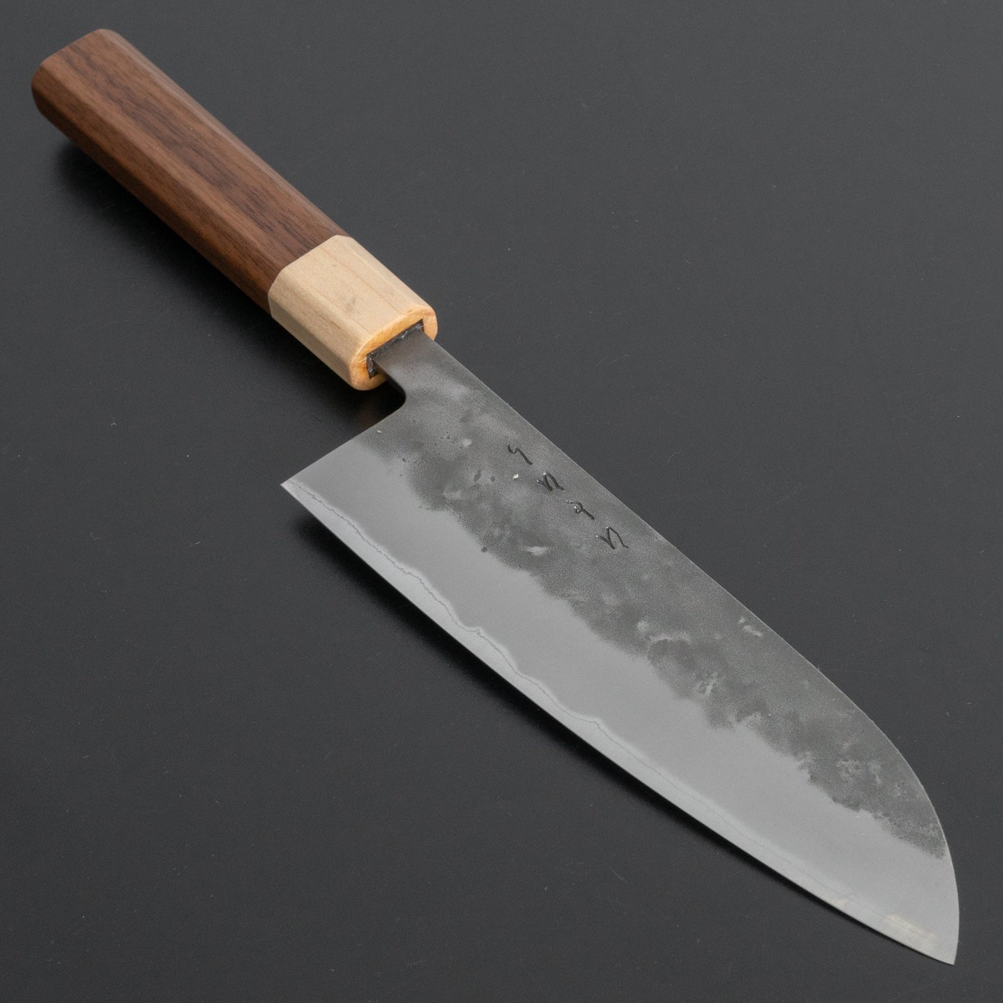 Hitohira TD Blue #2 Stainless Clad Nashiji Santoku 165mm Walnut Handle - HITOHIRA