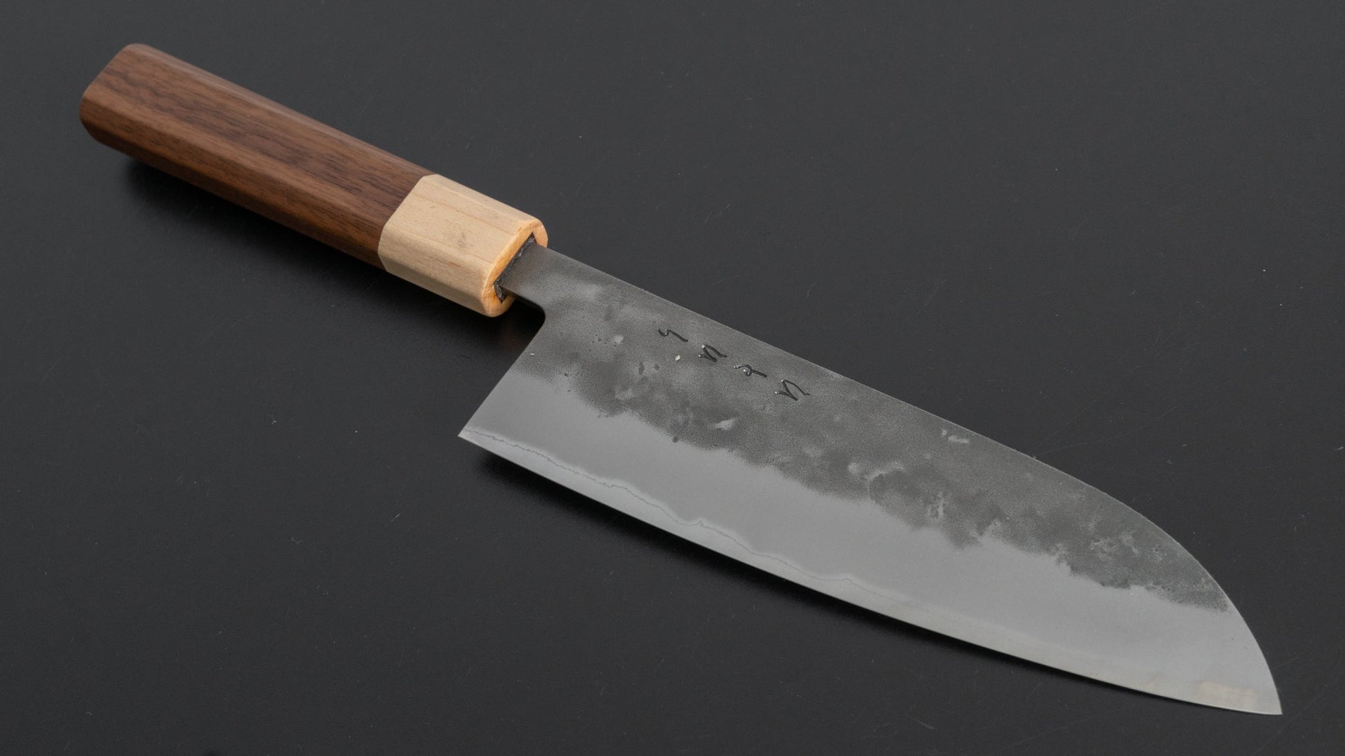 Hitohira TD Blue #2 Stainless Clad Nashiji Santoku 165mm Walnut Handle - HITOHIRA