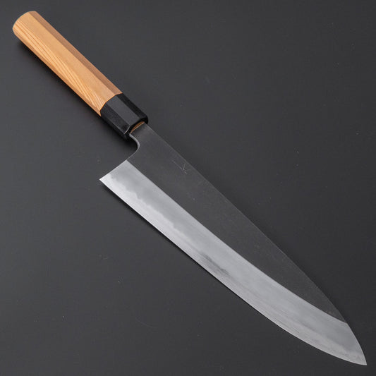 Hitohira Tanaka Kyuzo Blue #1 Kurouchi Gyuto 240mm Yakusugi Cedar Handle (Extra Height) - HITOHIRA