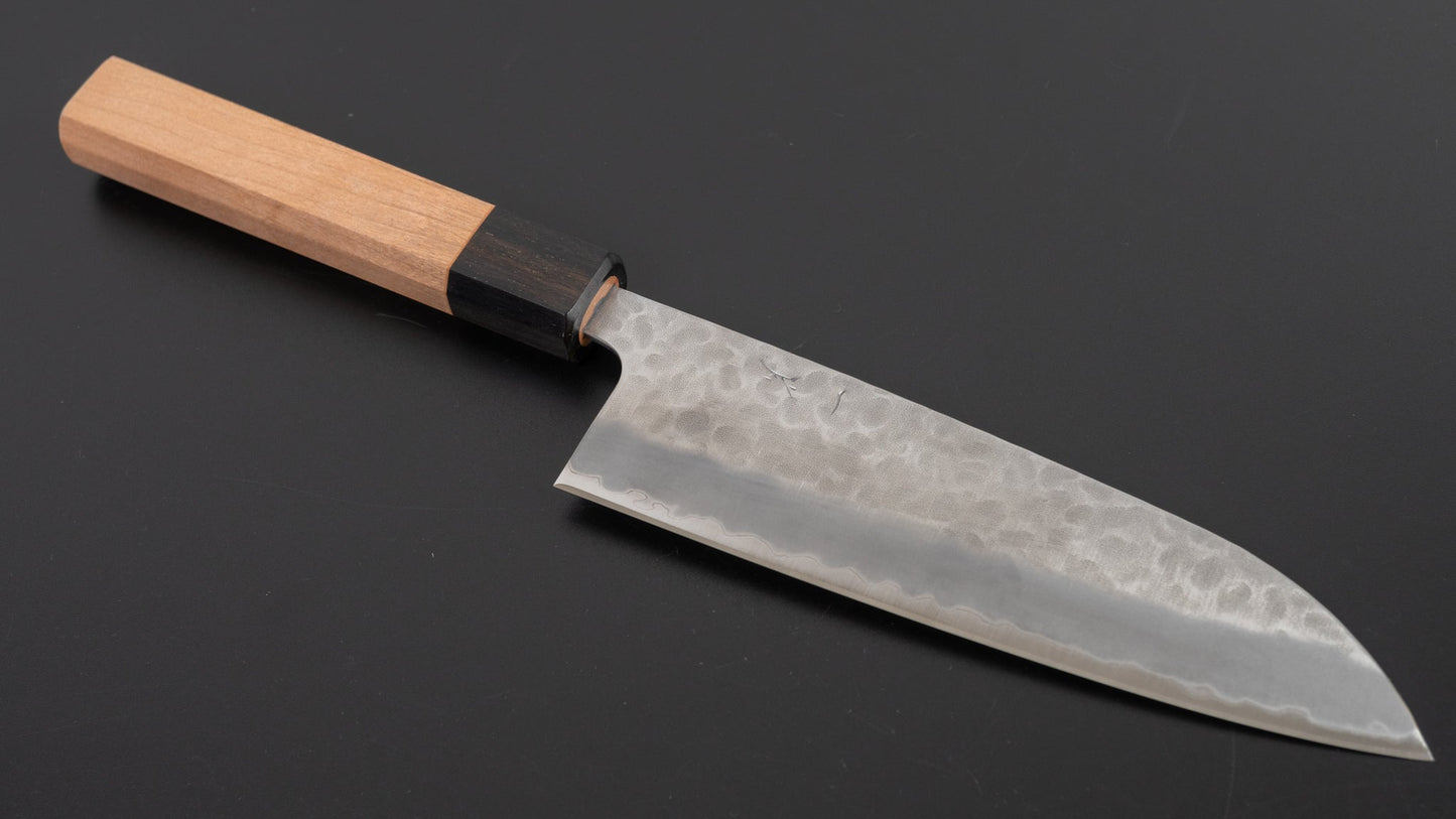 Hitohira Futana SB Migaki Tsuchime Santoku 170mm Cherry Wood Handle | HITOHIRA