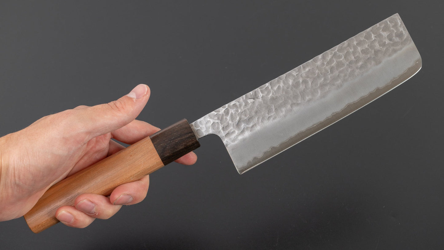 Hitohira Futana SB Migaki Tsuchime Nakiri 160mm Cherry Wood Handle | HITOHIRA