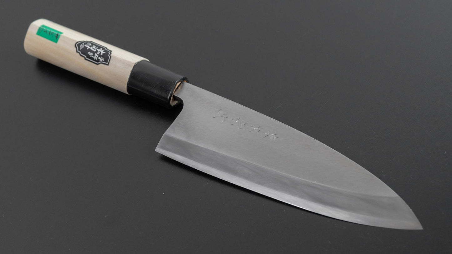 Morihei Munetsugu Stainless Deba 150mm Poplar Handle (Fine Finish) | HITOHIRA