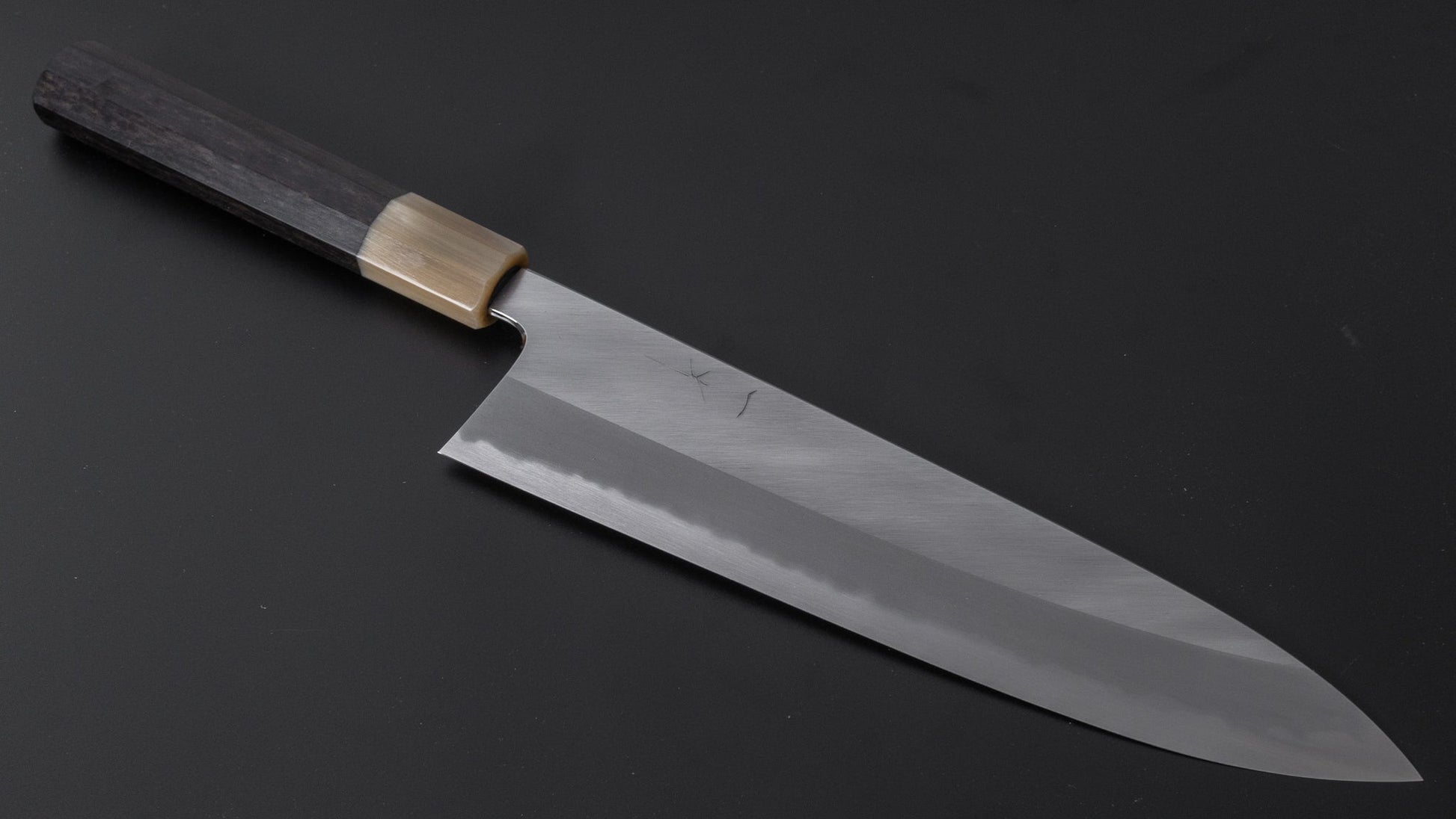 Hitohira Tanaka Kyuzo Blue #1 Migaki Gyuto 240mm Taihei Ebony Handle (Extra Height) - HITOHIRA