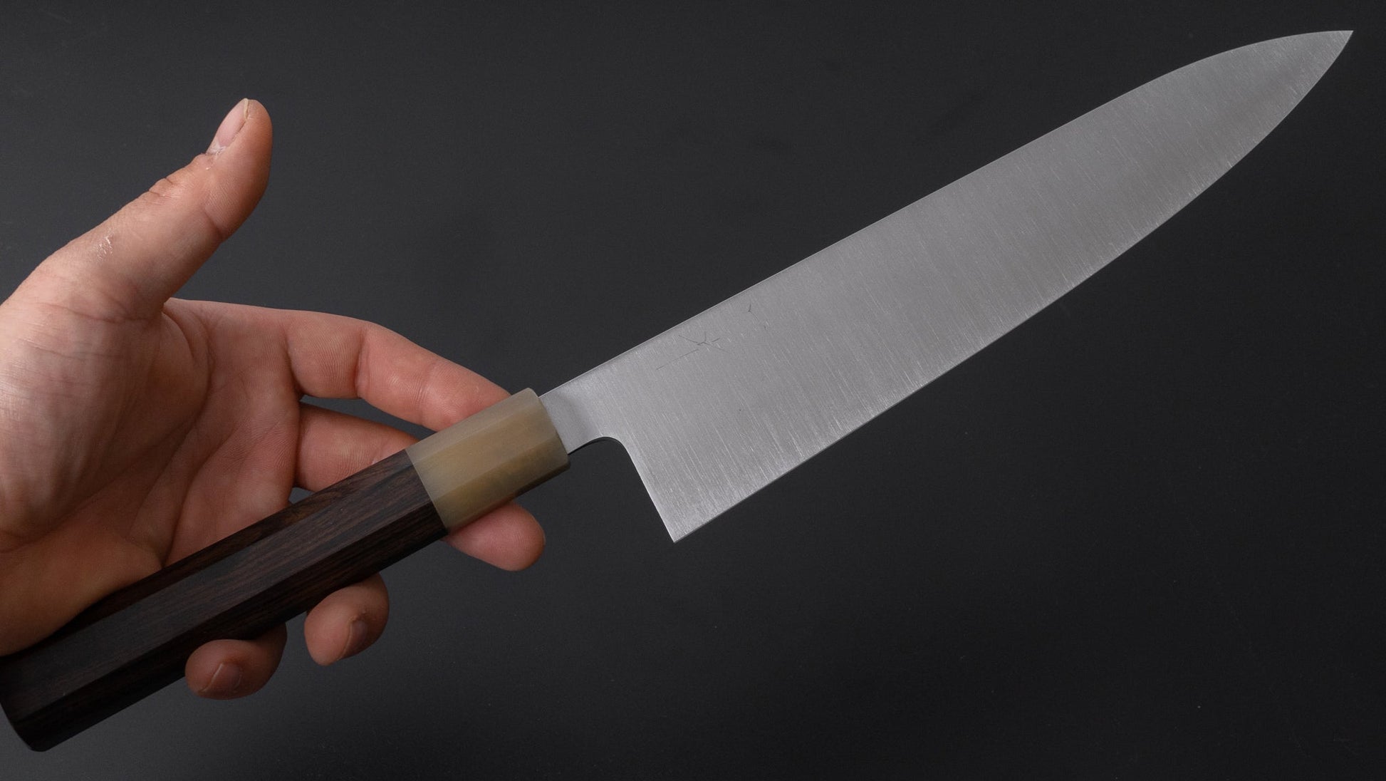 Hitohira Ashi Swedish Stainless Gyuto 240mm Ebony Handle - HITOHIRA