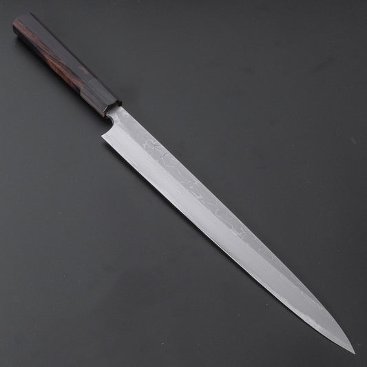 Hitohira Togashi White #1 Damascus Yanagiba 300mm Ebony Handle (Saya) - HITOHIRA