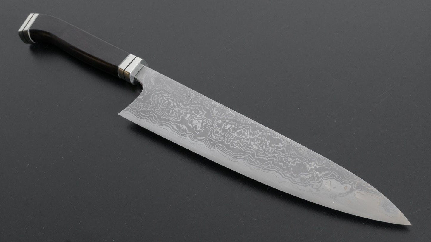 Hitohira Tanaka Yohei Blue #1 Damascus Gyuto 240mm Fusion Ebony Handle - HITOHIRA