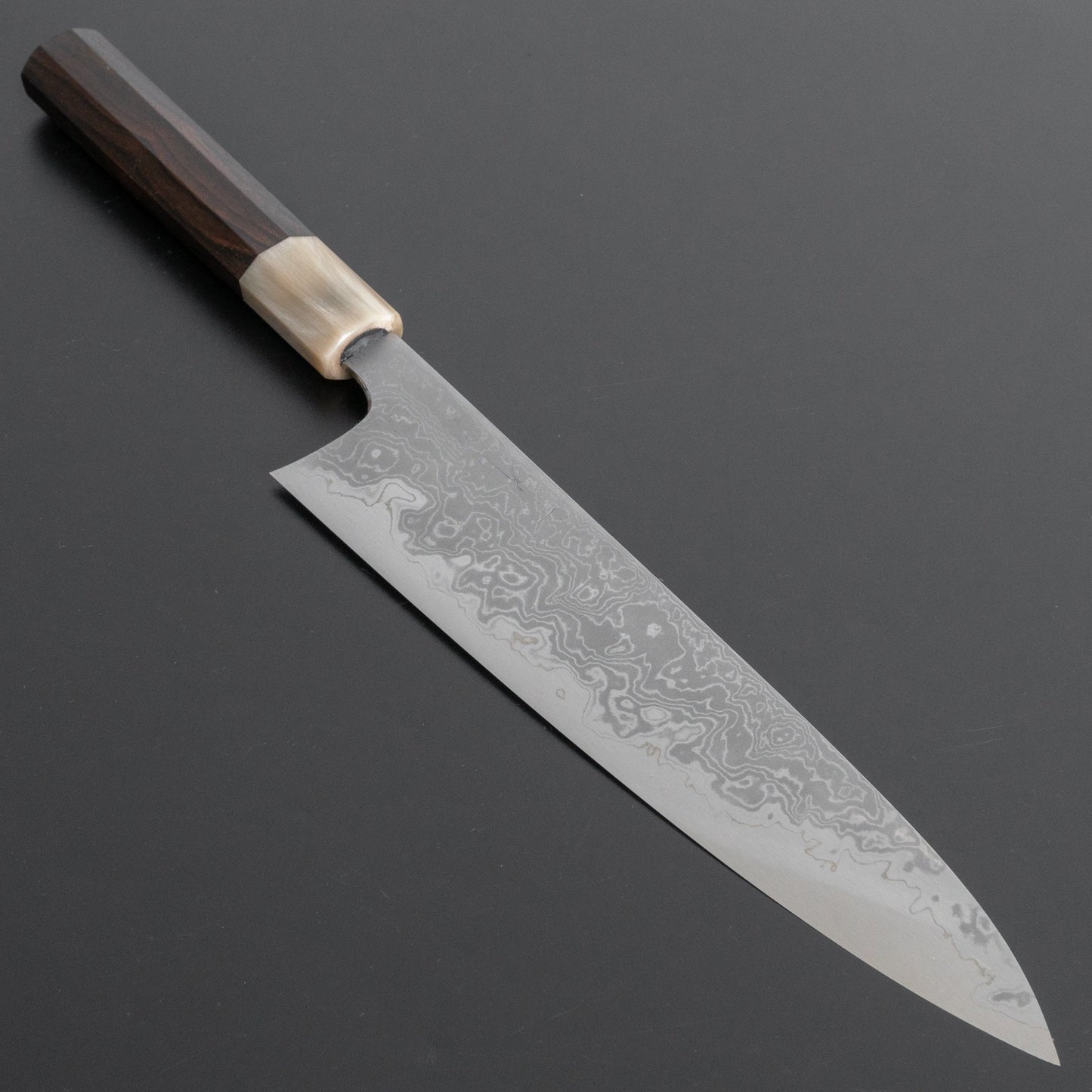 Hitohira Tanaka Yohei Blue #1 Damascus Gyuto 240mm Taihei Makassar Ebony Handle - HITOHIRA