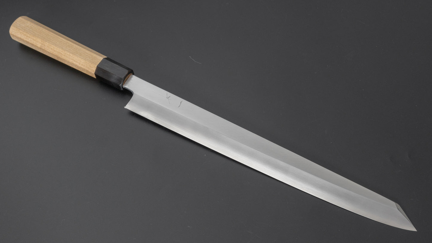 Hitohira Kikuchiyo Mosuke Silver #3 Kiritsuke Yanagiba 300mm Ho Wood Handle (Saya) - HITOHIRA