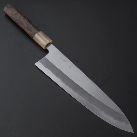 Hitohira Tanaka Kyuzo Blue #1 Migaki Gyuto 240mm Ziricote Handle (Extra Height) - HITOHIRA