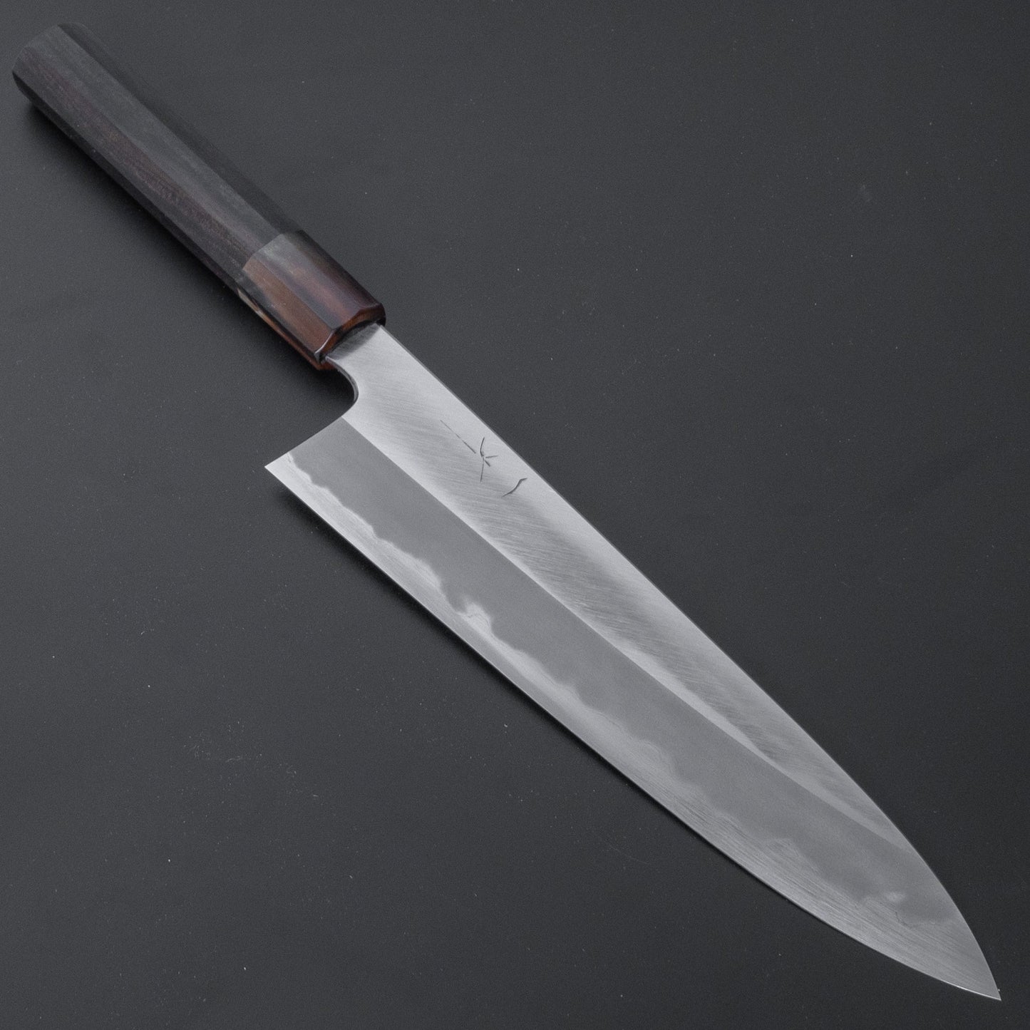 Hitohira Tanaka Kyuzo Vintage Swedish Carbon Migaki Gyuto 240mm Taihei Ebony Handle (Saya) - HITOHIRA