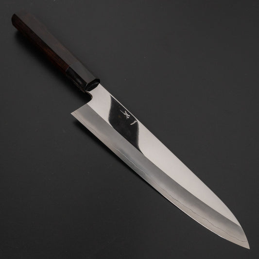 Hitohira Kikuchiyo Kyuzo Silver #3 Migaki Gyuto 240mm Ebony Handle (Mirror Polished/ Saya) | HITOHIRA