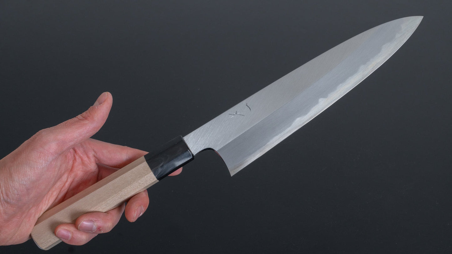 Hitohira Togashi White #1 Migaki Gyuto 210mm Ho Wood Handle (Discounted) - HITOHIRA