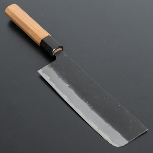 Hitohira Futana SB Kuro Nashiji Nakiri 165mm Cherry Wood Handle - HITOHIRA