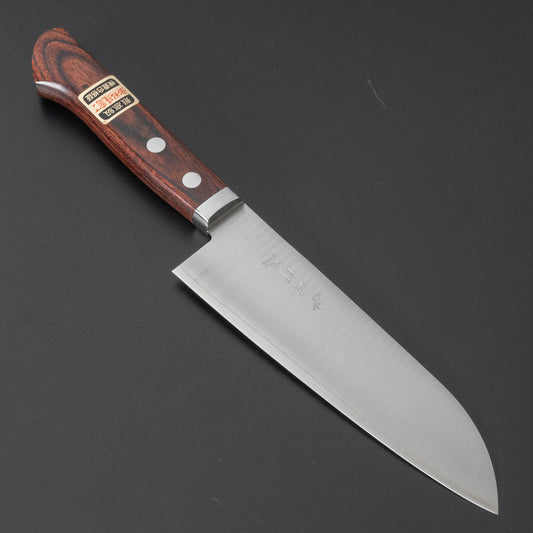 Hitohira Imojiya MZ VG-1 Santoku 145mm Imitation Mahogany Handle (2 Pins) - HITOHIRA