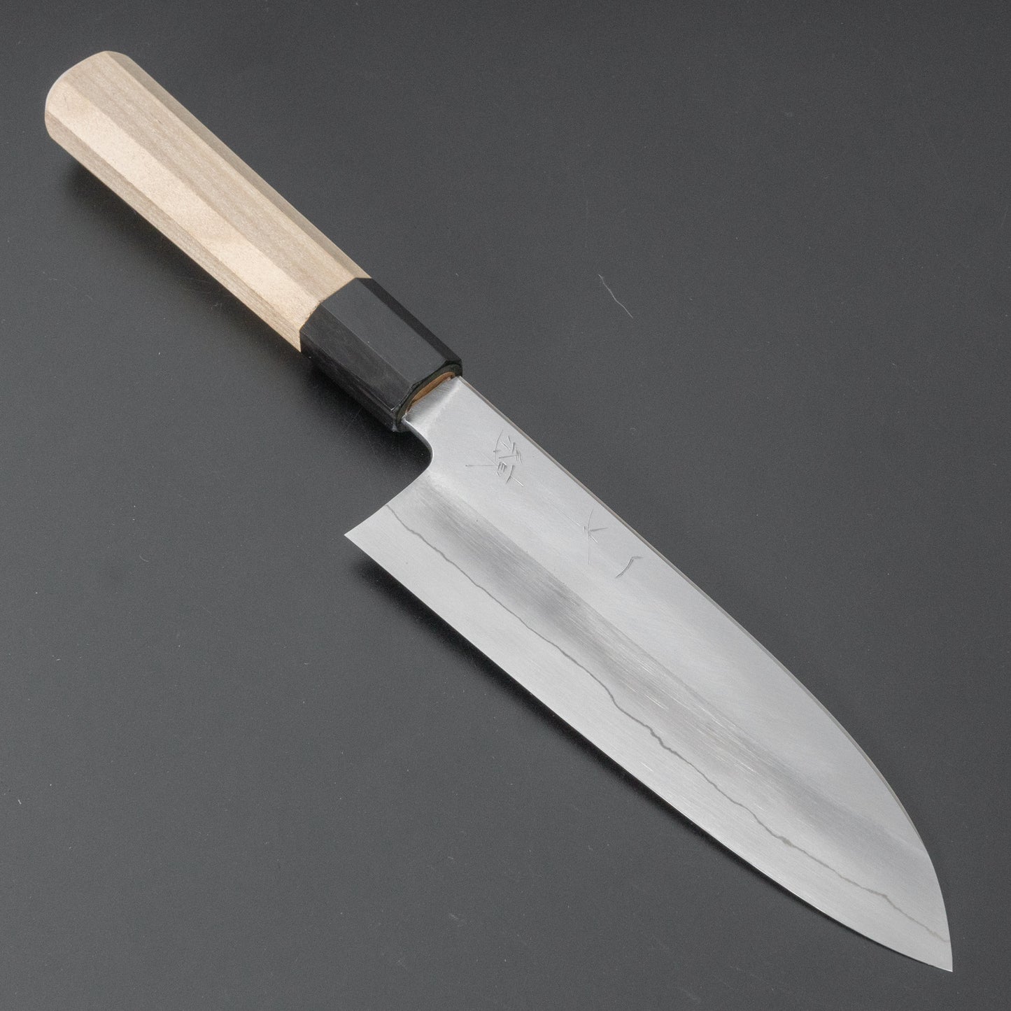 Hitohira Kikuchiyo Ren Silver #3 Santoku 180mm Ho Wood Handle - HITOHIRA