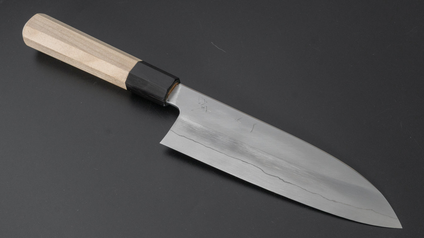 Hitohira Kikuchiyo Ren Silver #3 Santoku 180mm Ho Wood Handle - HITOHIRA