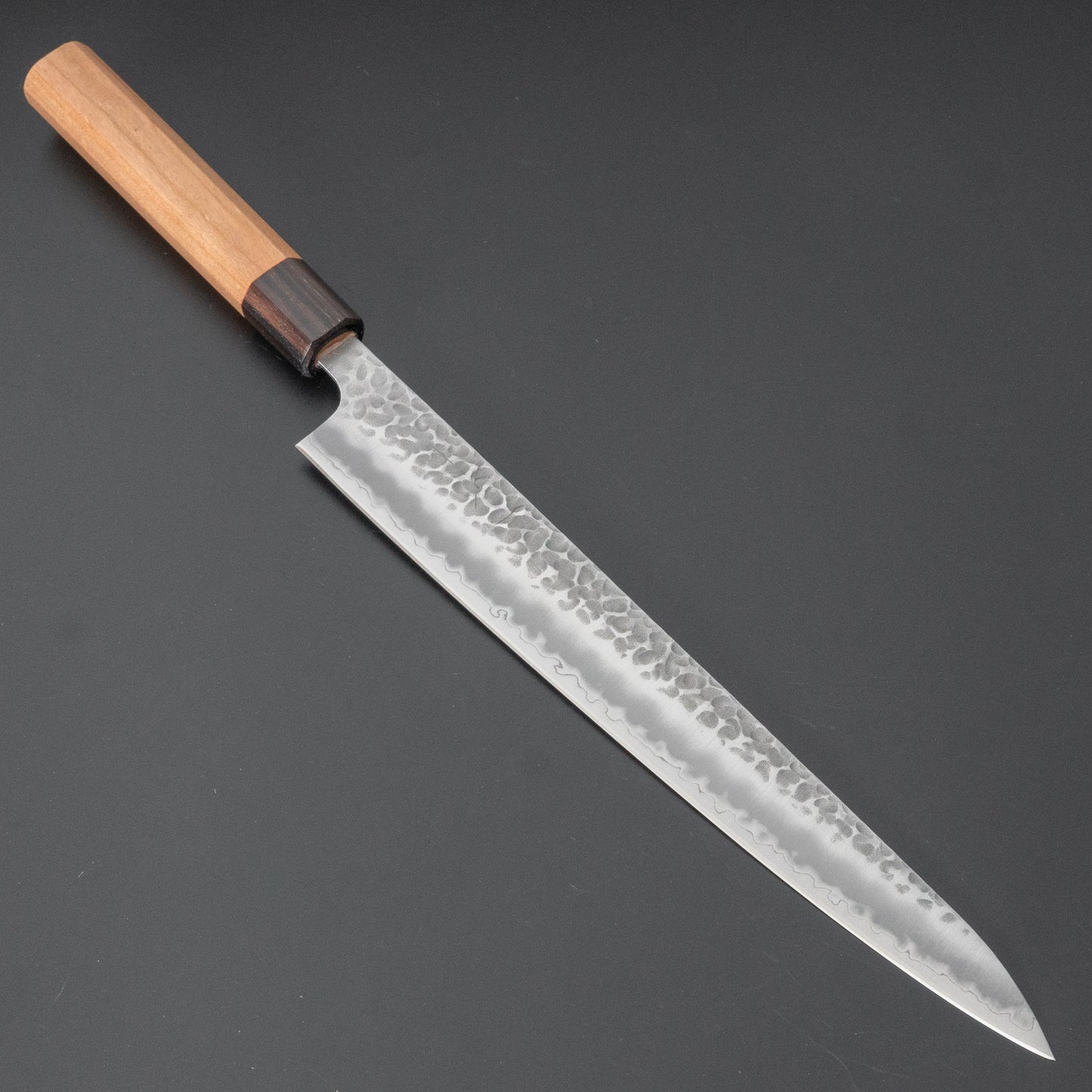 Hitohira Futana SB Migaki Tsuchime Sujihiki 270mm Cherry Wood Handle - HITOHIRA