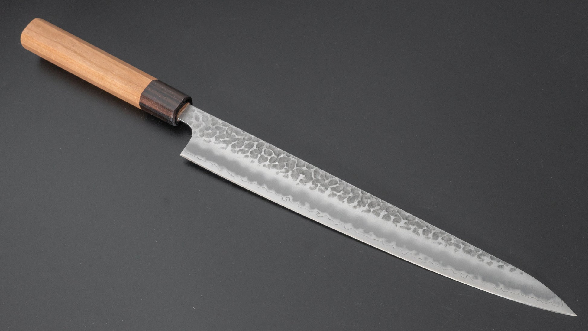 Hitohira Futana SB Migaki Tsuchime Sujihiki 270mm Cherry Wood Handle - HITOHIRA