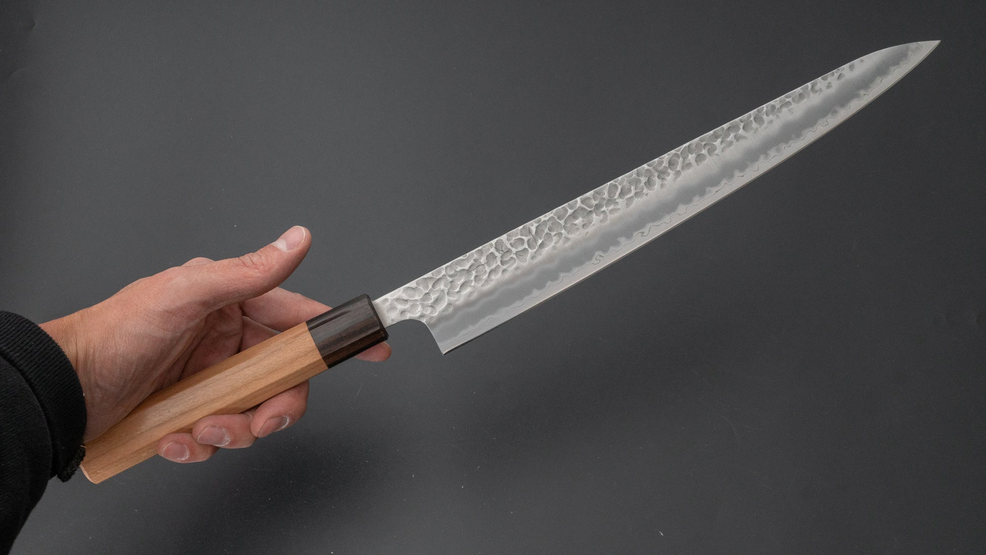 Hitohira Futana SB Migaki Tsuchime Sujihiki 270mm Cherry Wood Handle - HITOHIRA