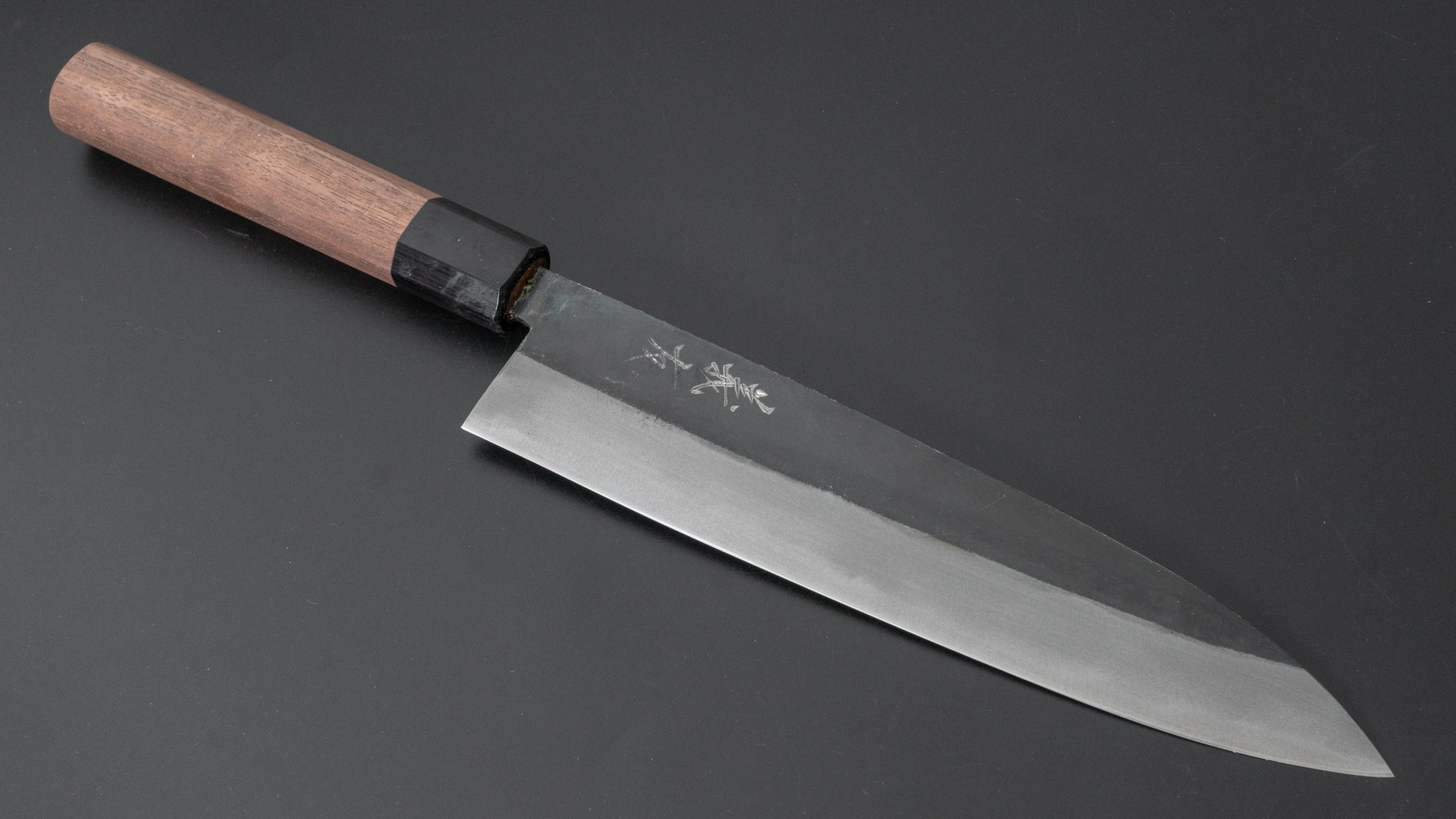 Morihei Yoshitomo Kurouchi Blue #2 Gyuto 210mm Walnut Handle - HITOHIRA