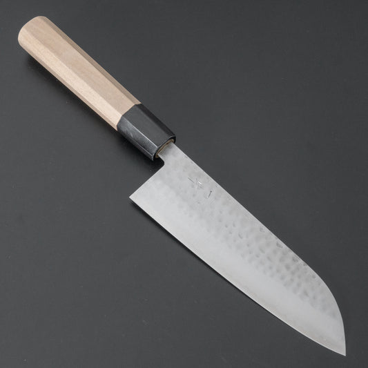 Hitohira NM Tsuchime Santoku 170mm Ho Wood Handle - HITOHIRA