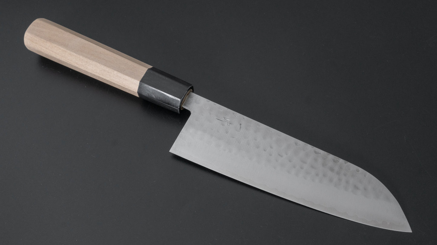 Hitohira NM Tsuchime Santoku 170mm Ho Wood Handle - HITOHIRA