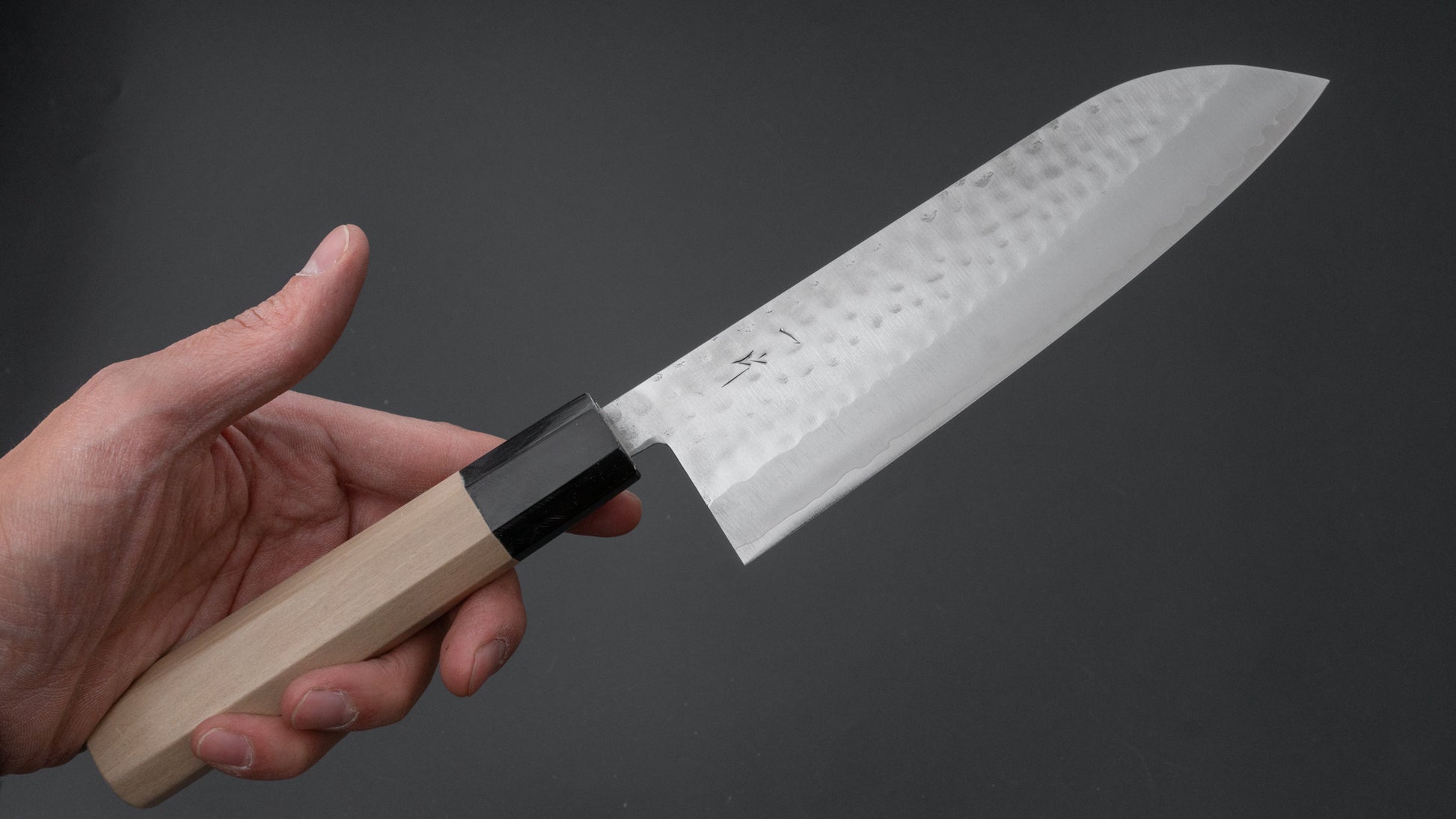 Hitohira NM Tsuchime Santoku 170mm Ho Wood Handle - HITOHIRA