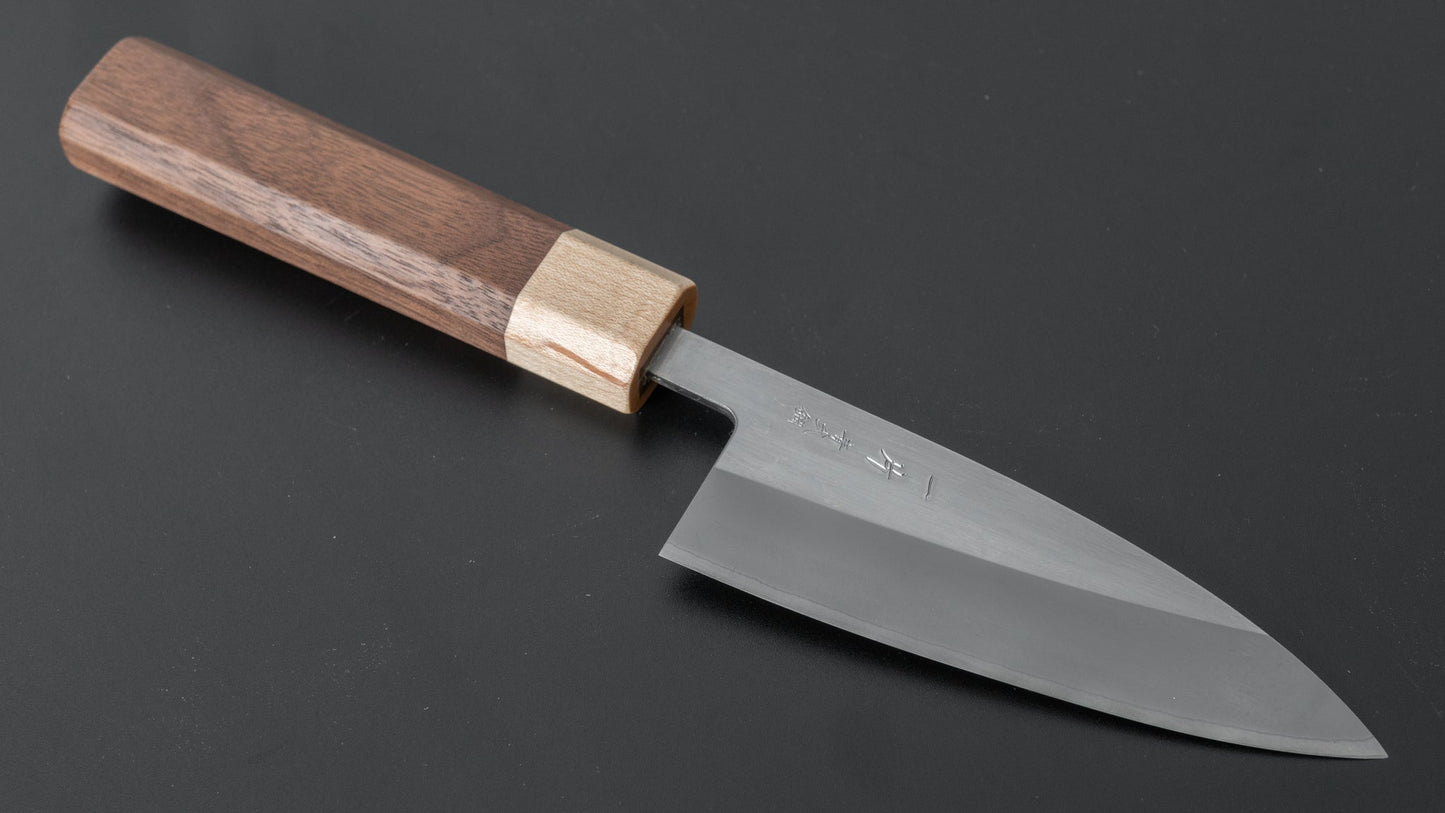 Hitohira TD Blue #2 Stainless Clad Migaki Utility 105mm Walnut Handle - HITOHIRA